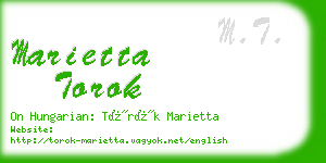 marietta torok business card